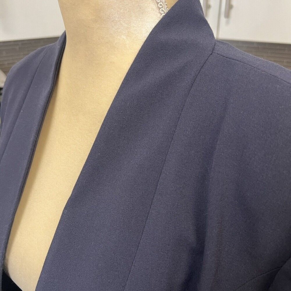 Lane Bryant Open Front Blue Blazer Size 22 Zippered Pockets - Picture 7 of 8